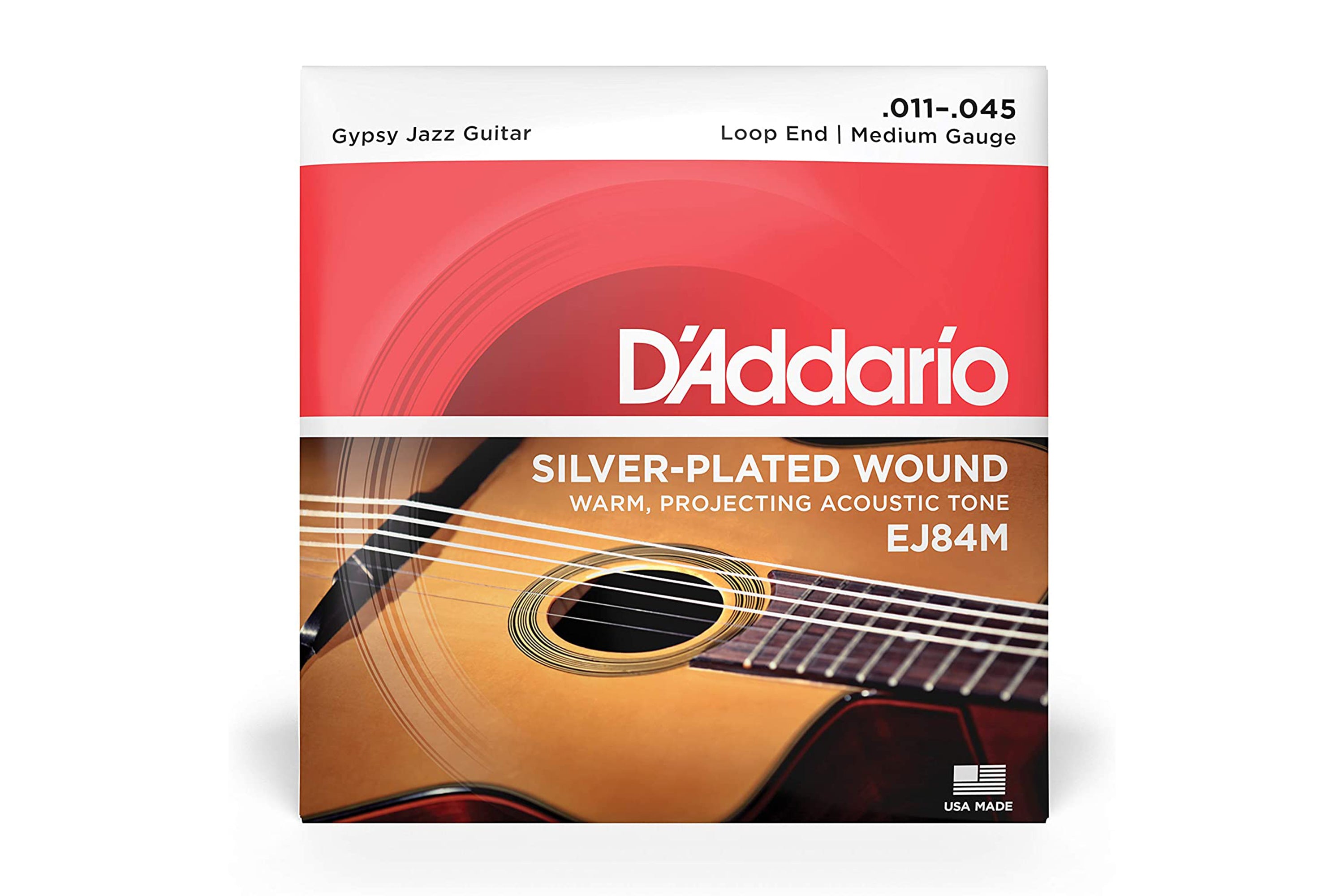 D'Addario EJ84M Gypsy Jazz Acoustic Guitar Strings - Loop End Medium .011-.045