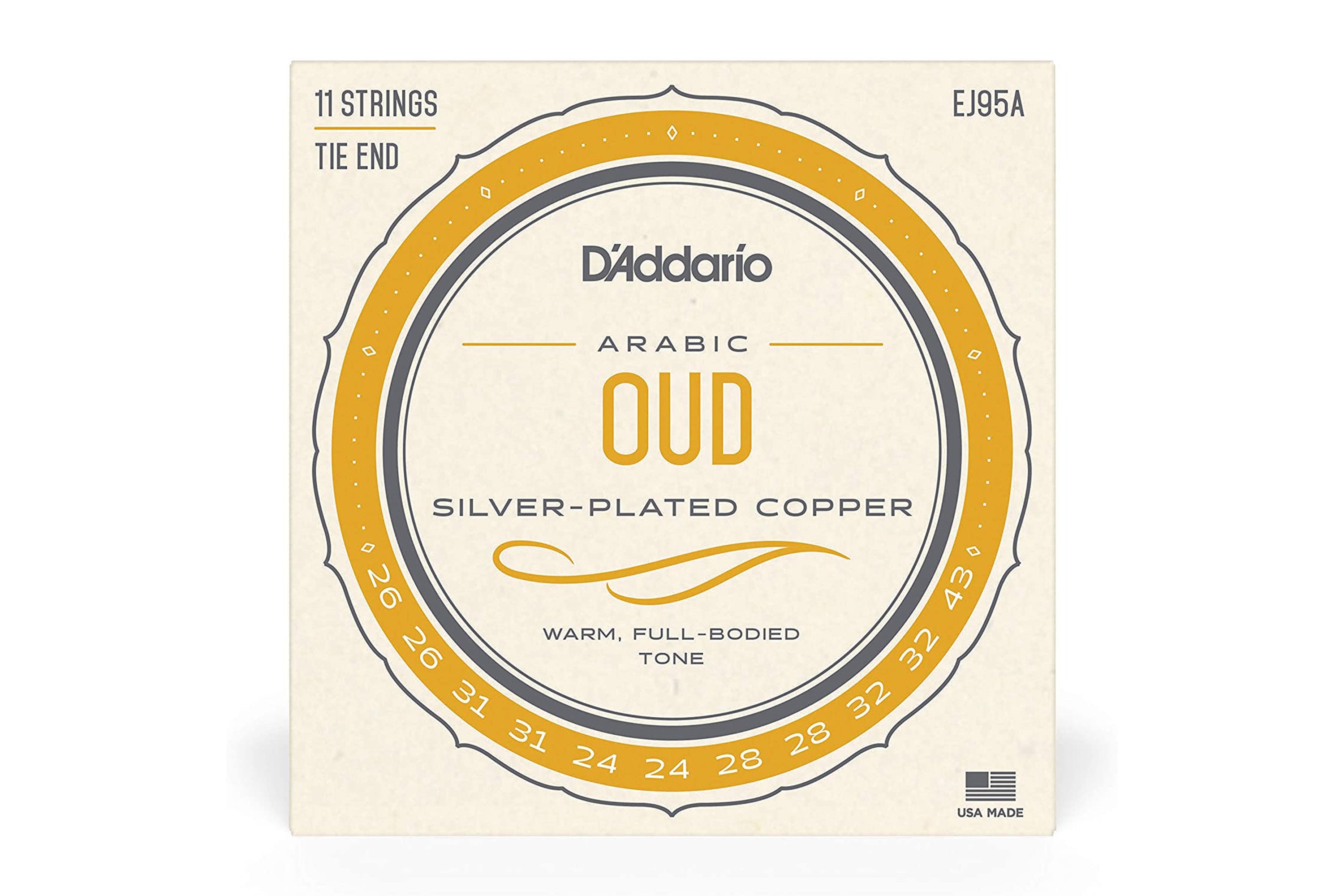 D'Addario EJ95A Silver Plated Copper 11-String Arabic Oud Strings - .026-.043