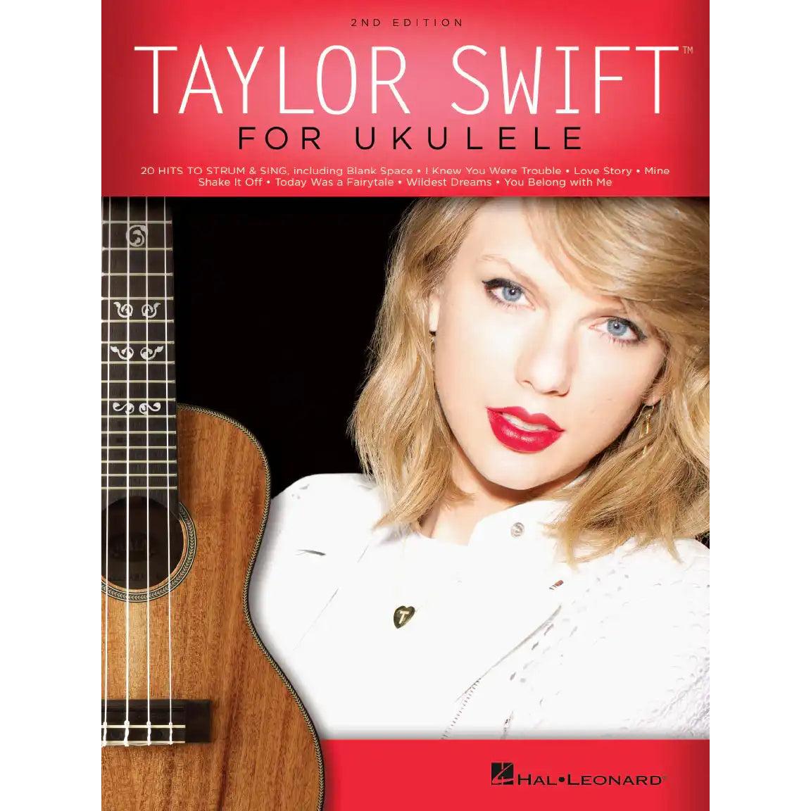 Hal Leonard Taylor Swift for Ukulele songbook with wood ukulele, Terry Carter Music Store