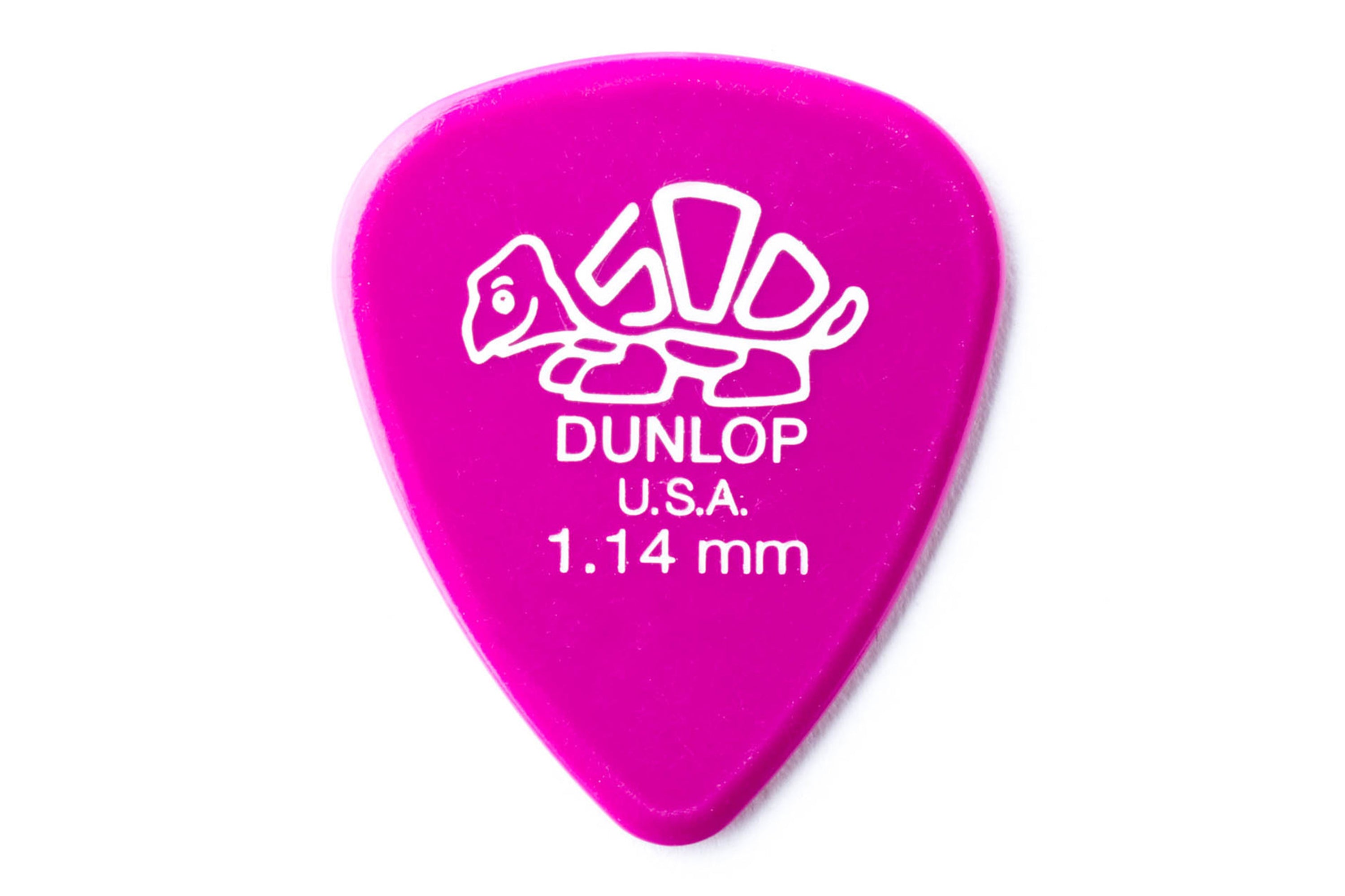 Dunlop Delrin 500 Standard 1.14mm Magenta Guitar & Ukulele Picks 12 Pack