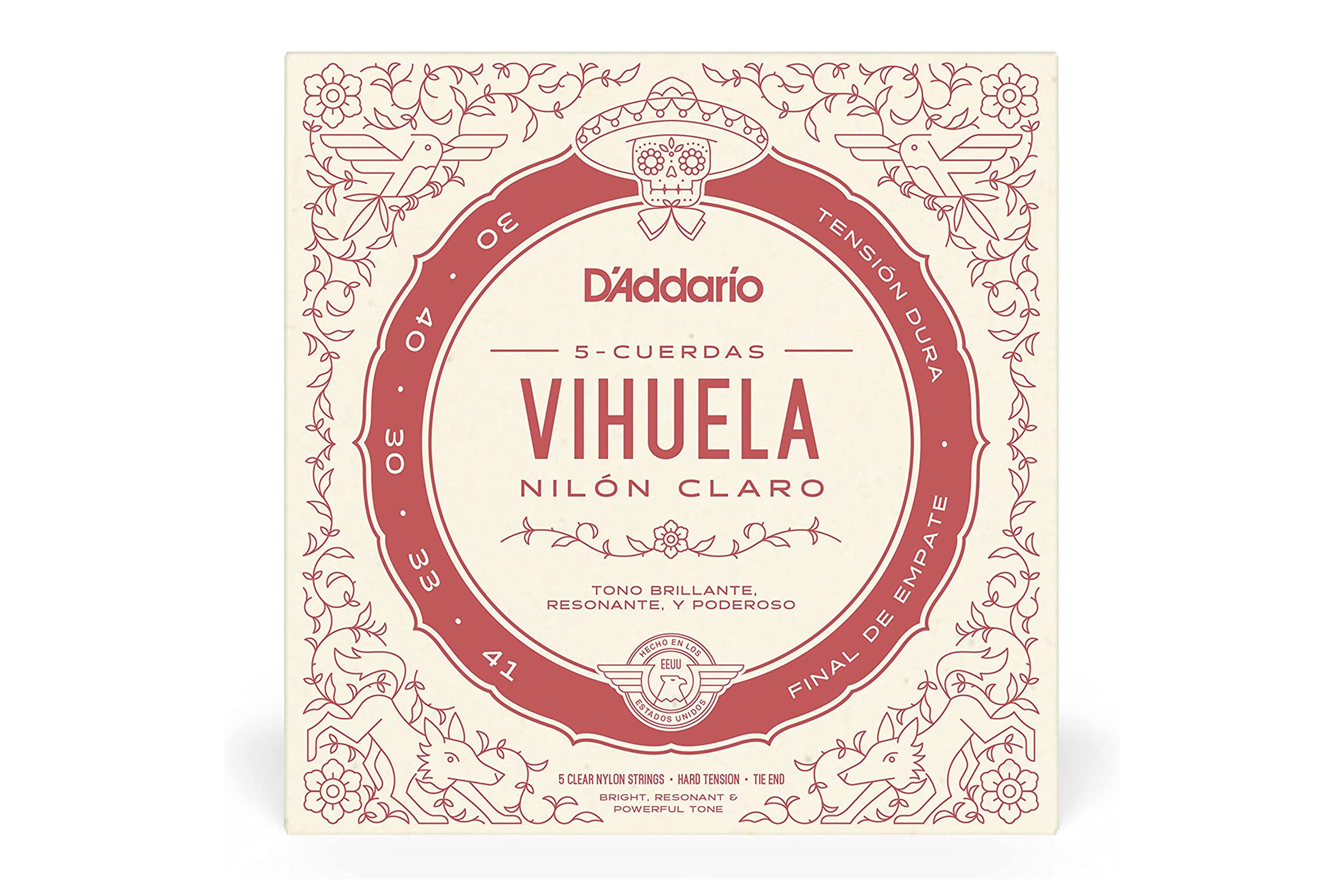 D'Addario MV10H Pro-Arté Nylon 5-String Vihuela Strings - Hard Tension .030-.041