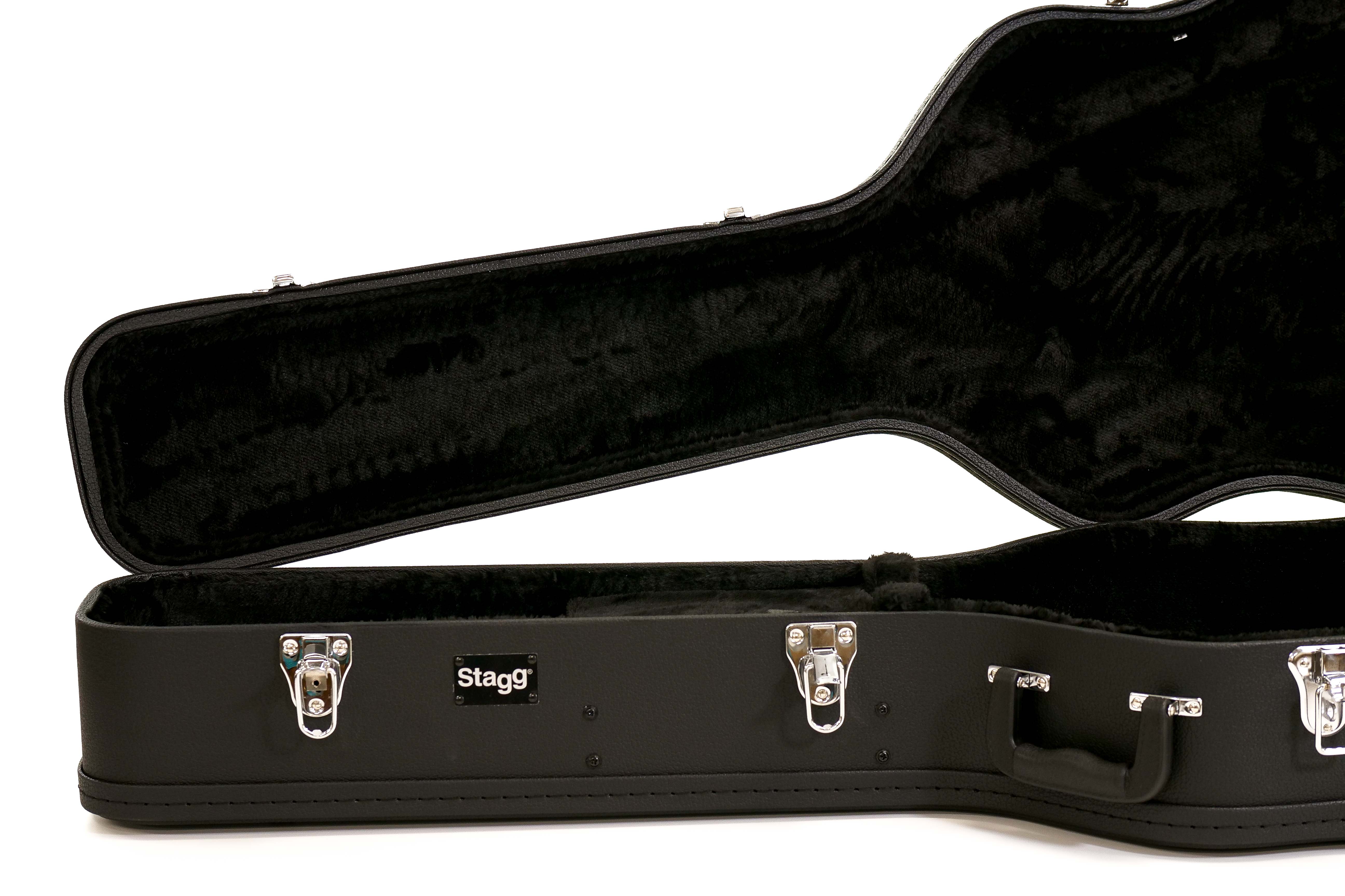 Stagg GCA-W-BK Dreadnought Hardshell Guitar Case - Black - Terry