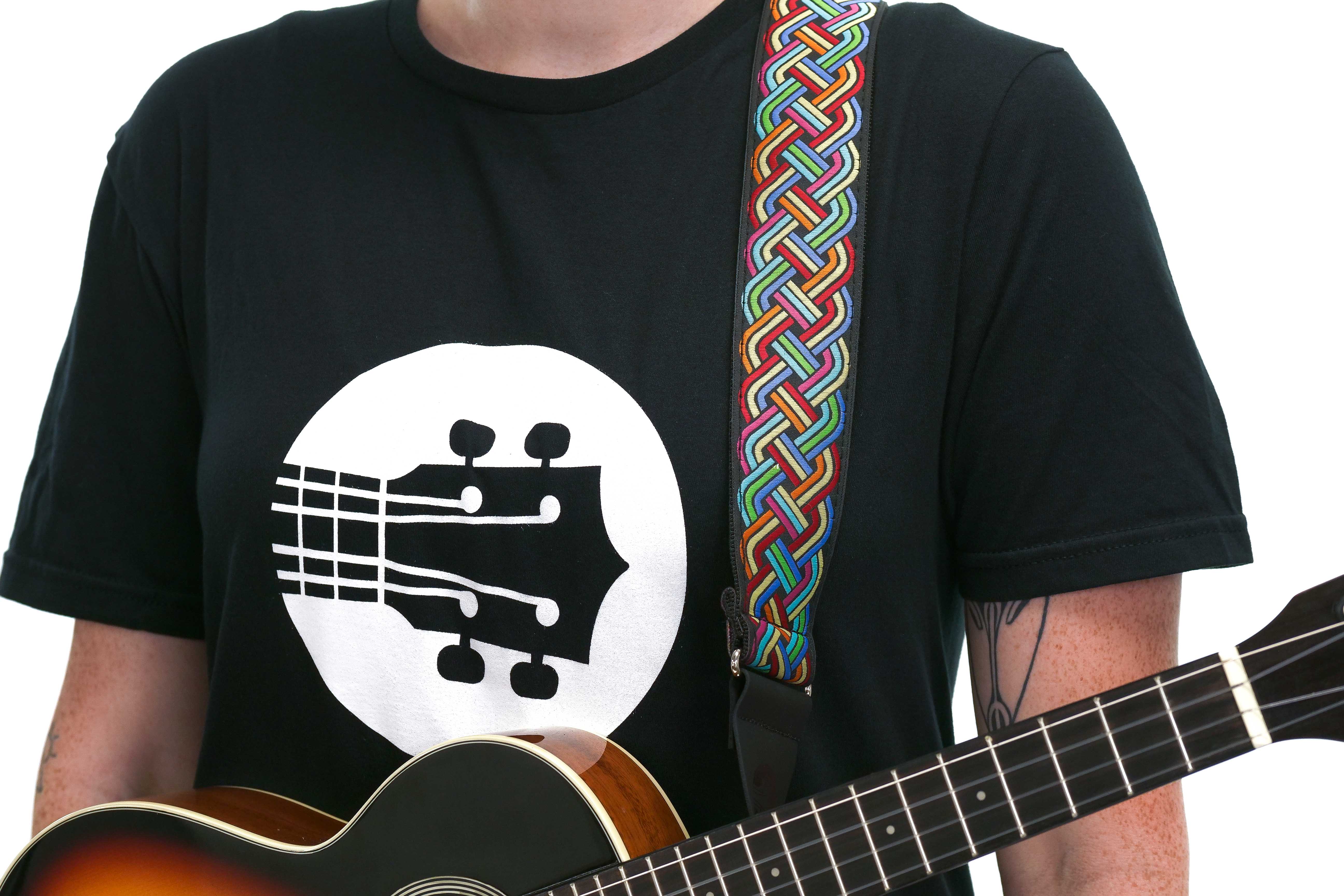 Terry Carter Music Store 2 Inch Deluxe Jacquard Guitar and Ukulele Strap - RETRO BAND