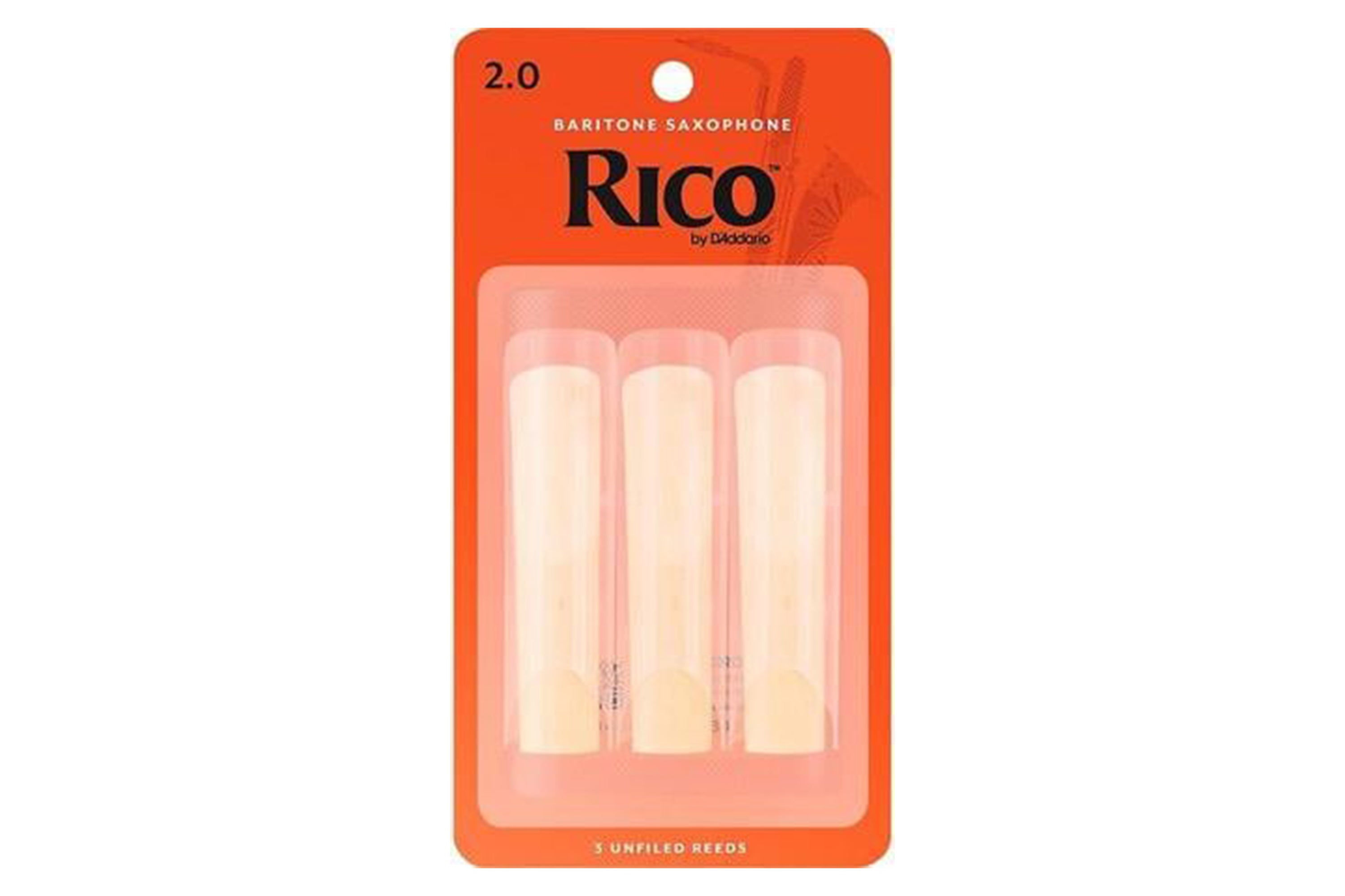 Rico by D'Addario Baritone Saxophone Reeds Strength 2.0 - 3 Pack