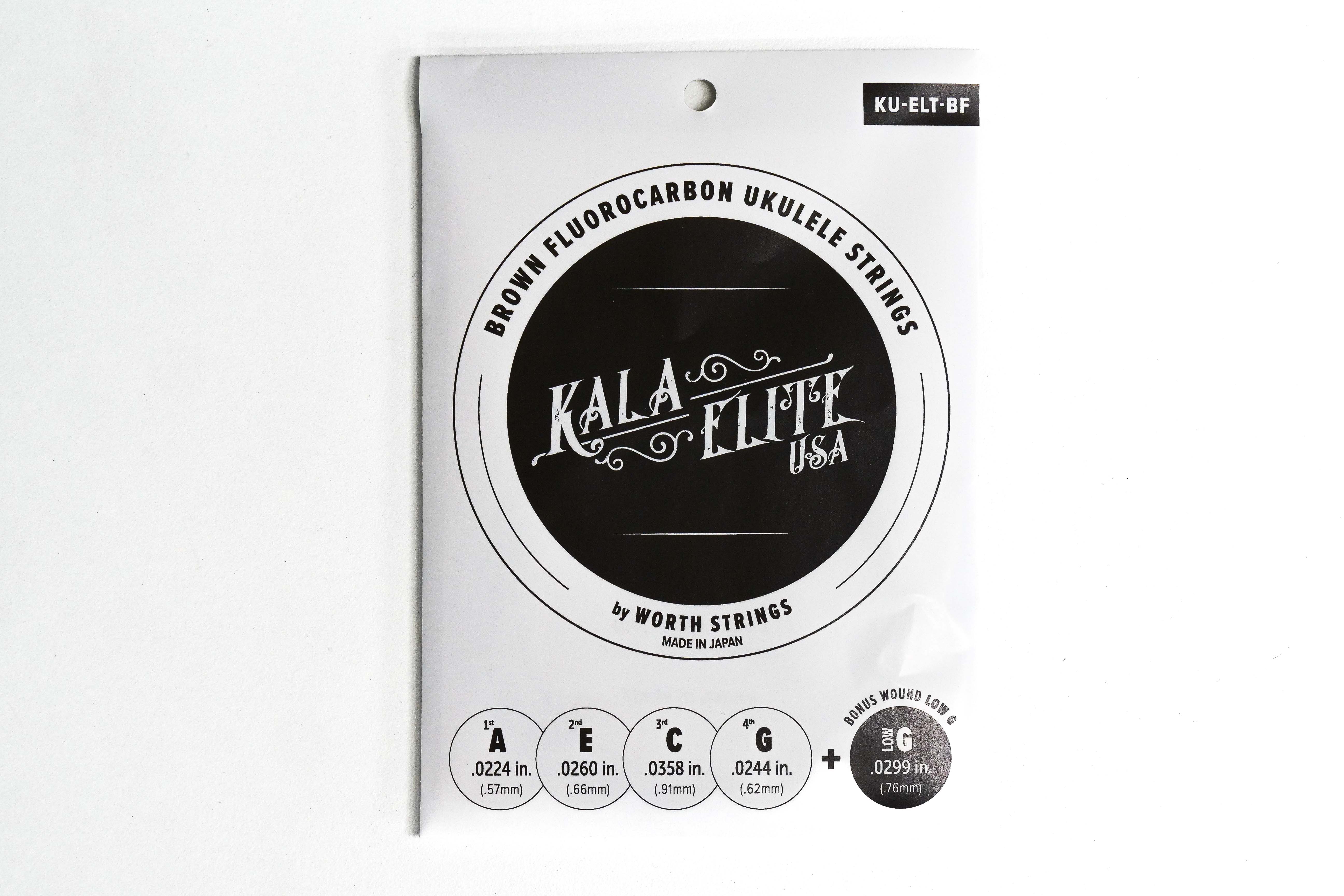 Kala Elite KU-ELT-BF Brown Flourocarbon Ukulele Strings TENOR LOW G & HIGH G INCLUDED