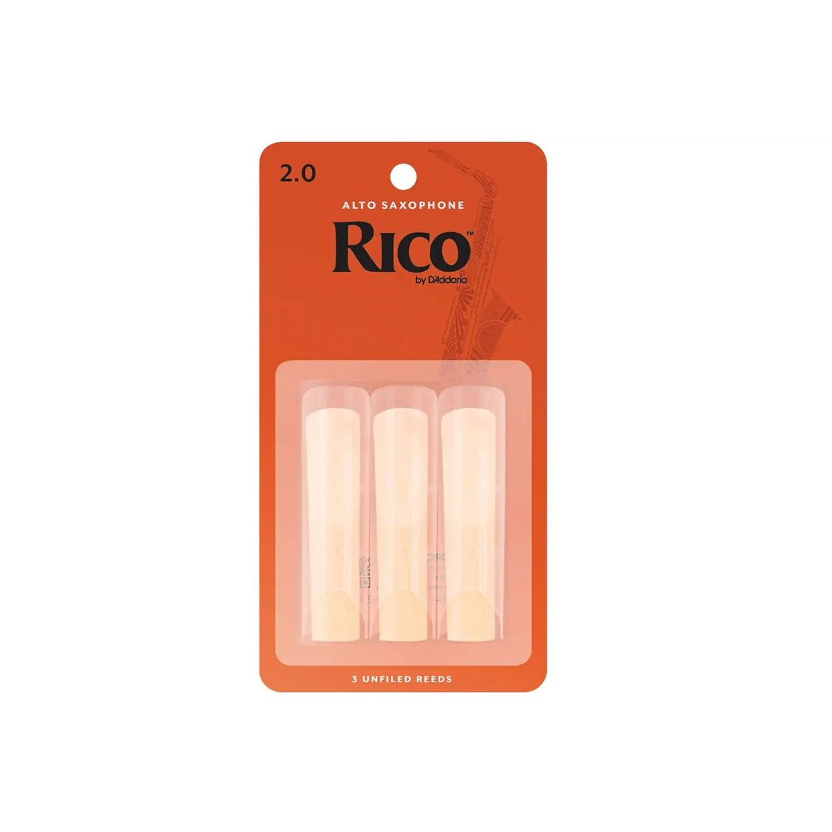 RicobyD_AddarioAltoSaxophoneReedsStrength2.0-3Pack-front | Terry Carter Music Store