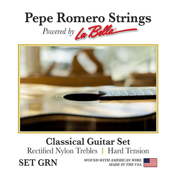 Pepe Romero Classical Guitar Set (GRN), Rectified Nylon Trebles, Hard Tension