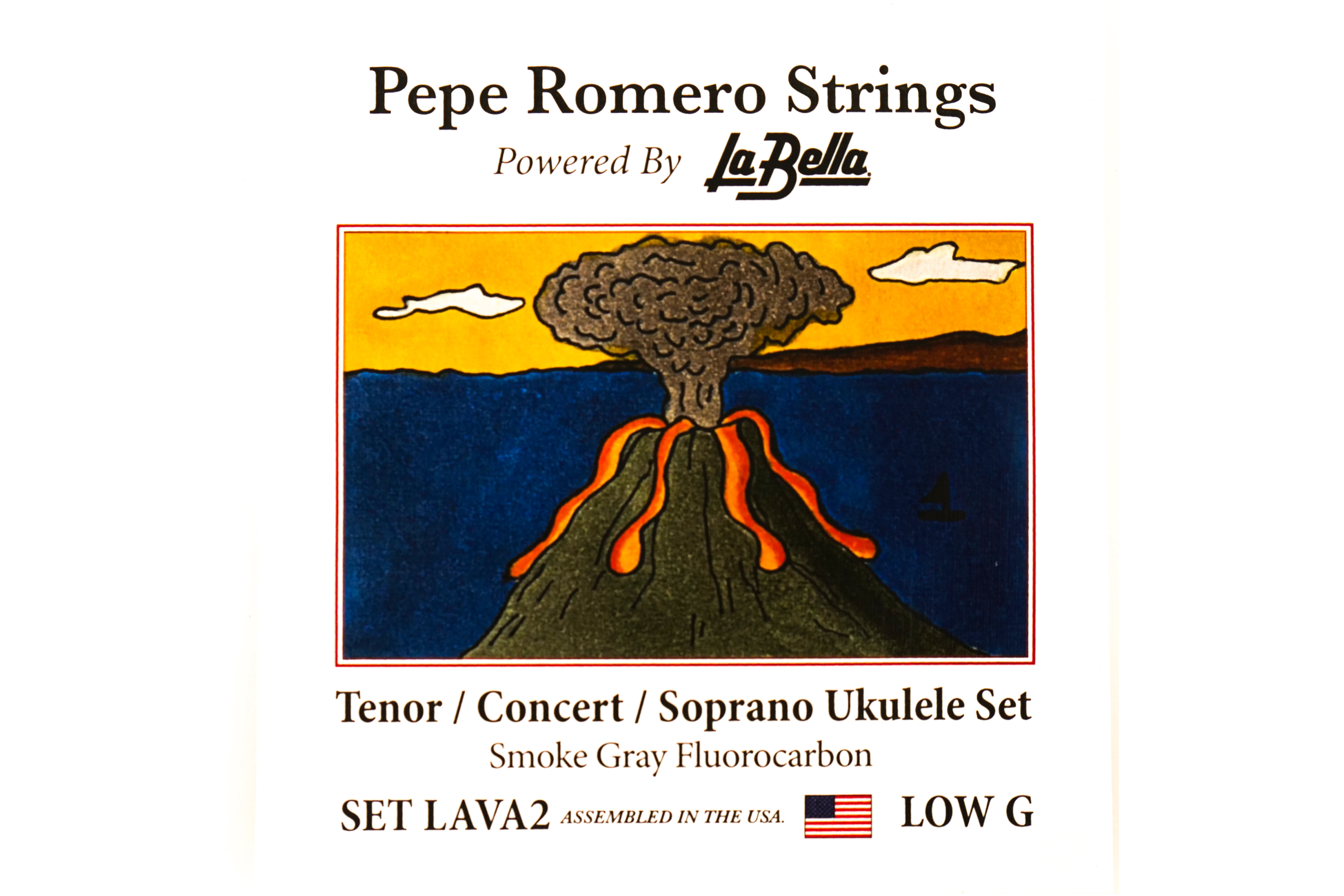 Pepe Romero LAVA2 Tenor/Concert/Soprano Smoke Gray Fluorocarbon Ukulele Strings LOW G