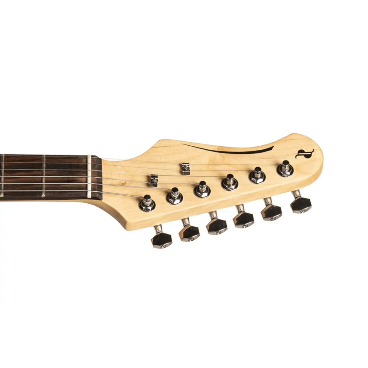 StaggSES-30-SNBStandardStratStyleElectricGuitar-SUNBURST-headstock | Terry Carter Music Store