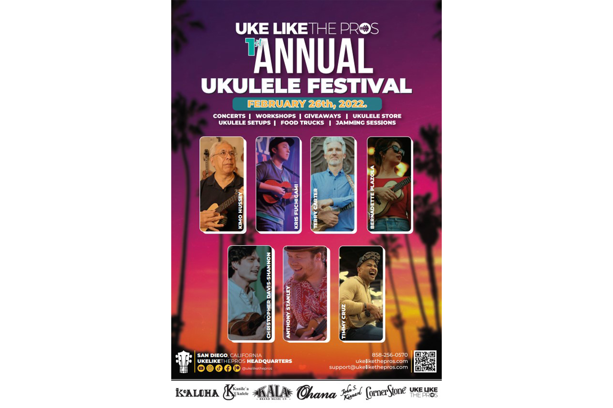 Signed Poster By All The Artists ULTP 1st ANNUAL UKULELE FESTIVAL