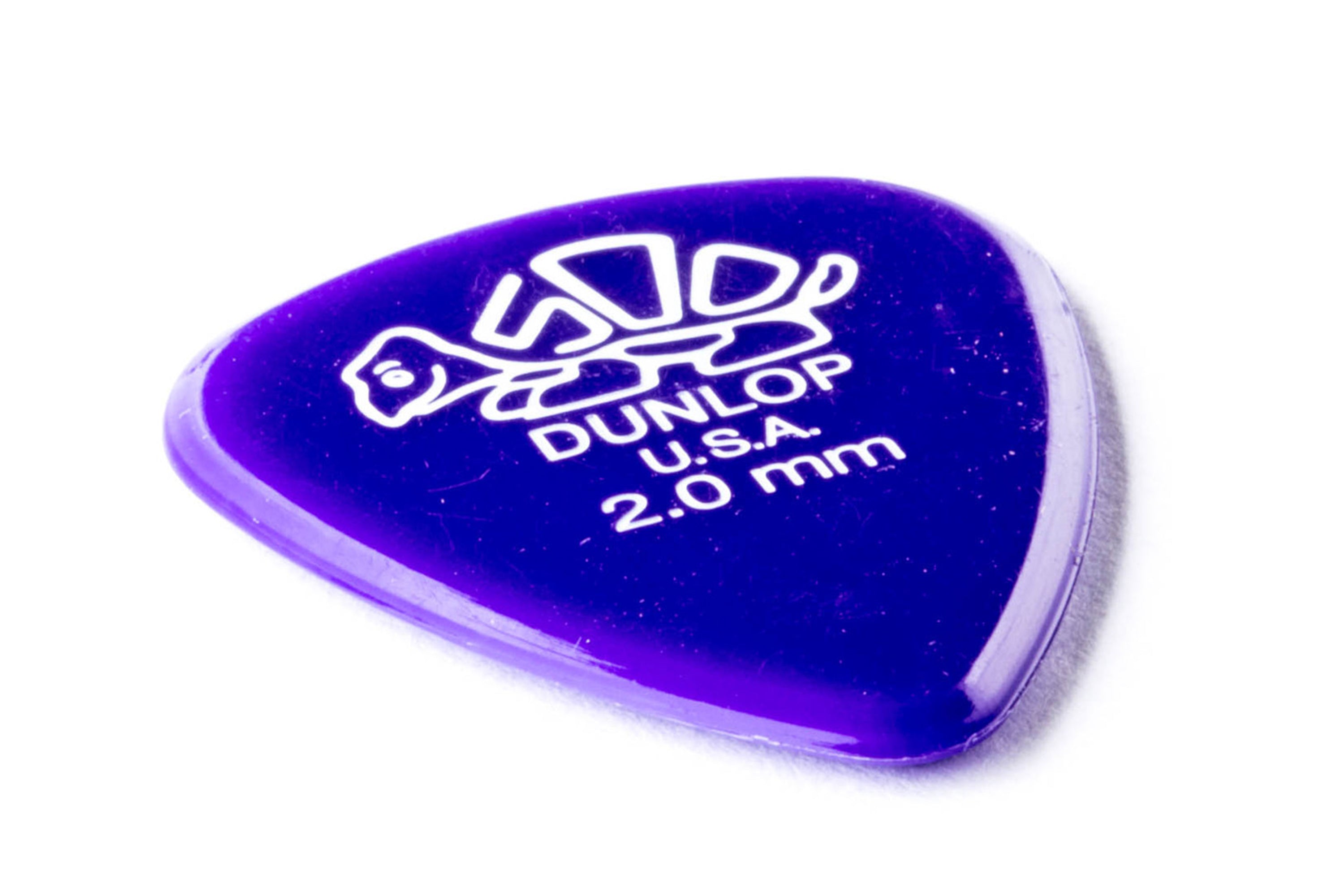Dunlop Delrin 500 Standard 2.0mm Purple Guitar & Ukulele Picks 12 Pack