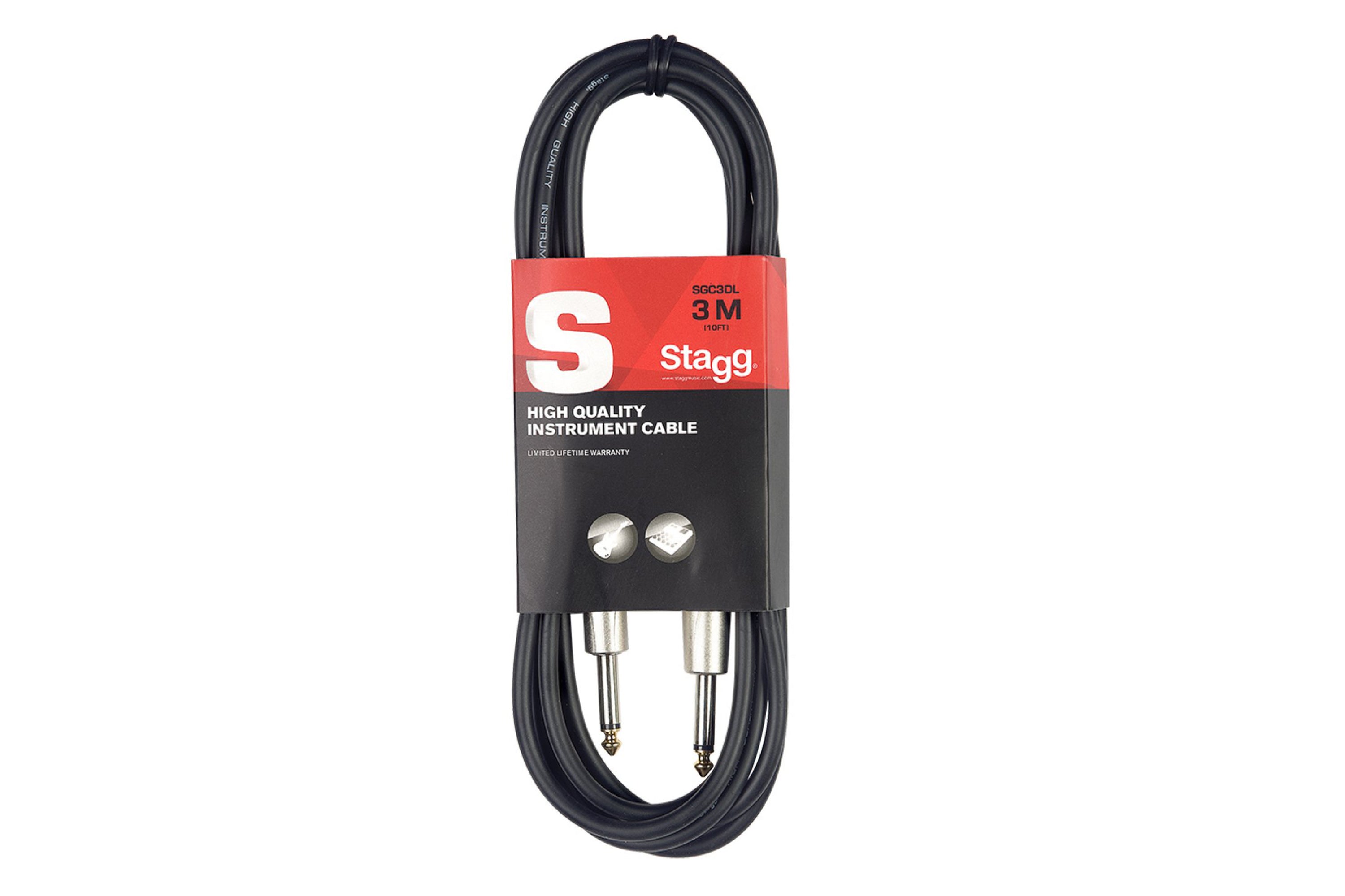Stagg SGC3DL S-Series 1/4 Inch Instrument Cable - 10 Feet