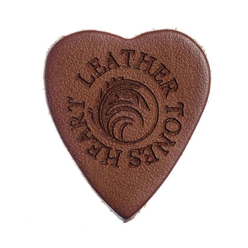 Leather Tones Heart Brown Leather Guitar Pick - 1 Pick