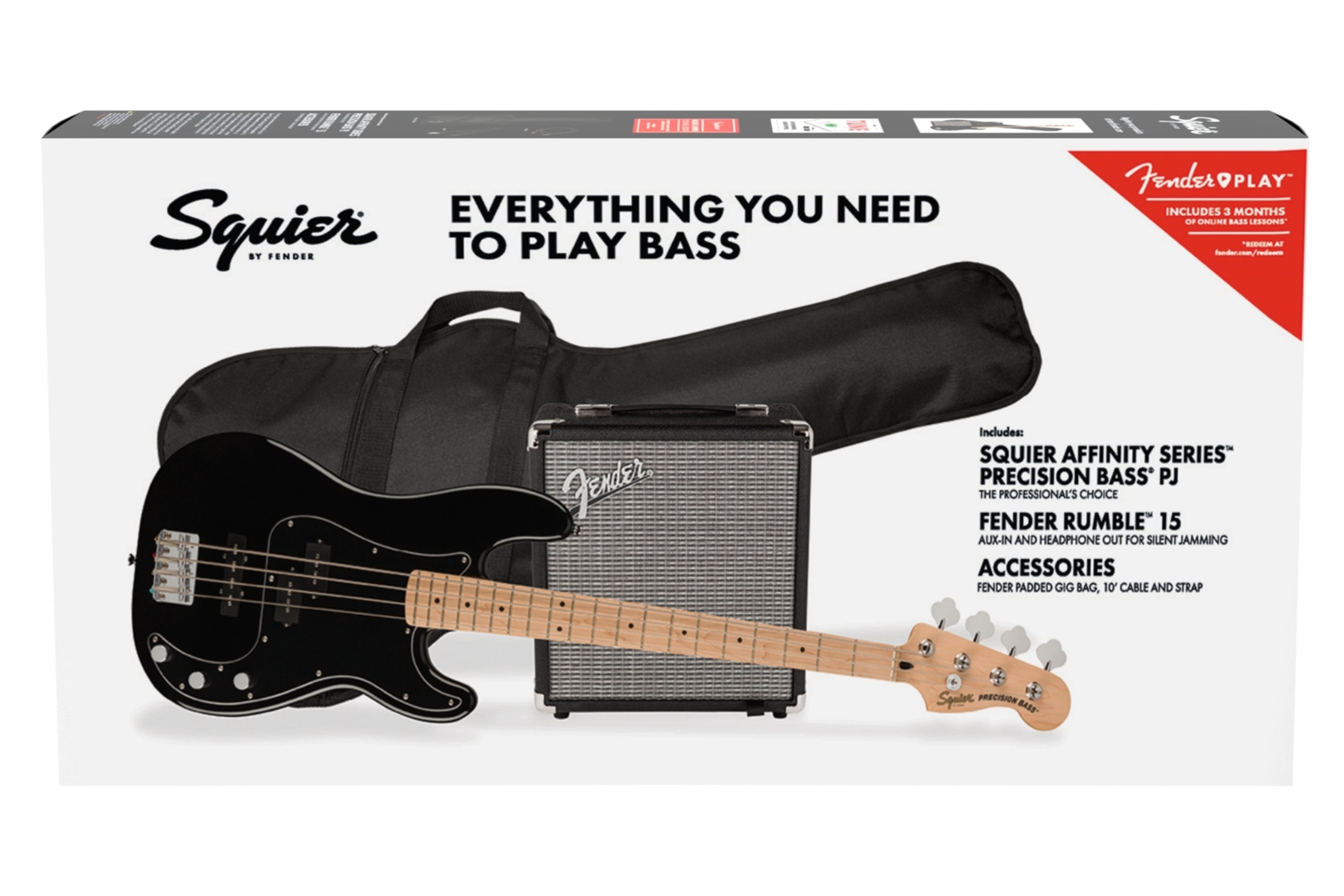 Squier By Fender Affinity Series Precision Bass PJ Pack - Black