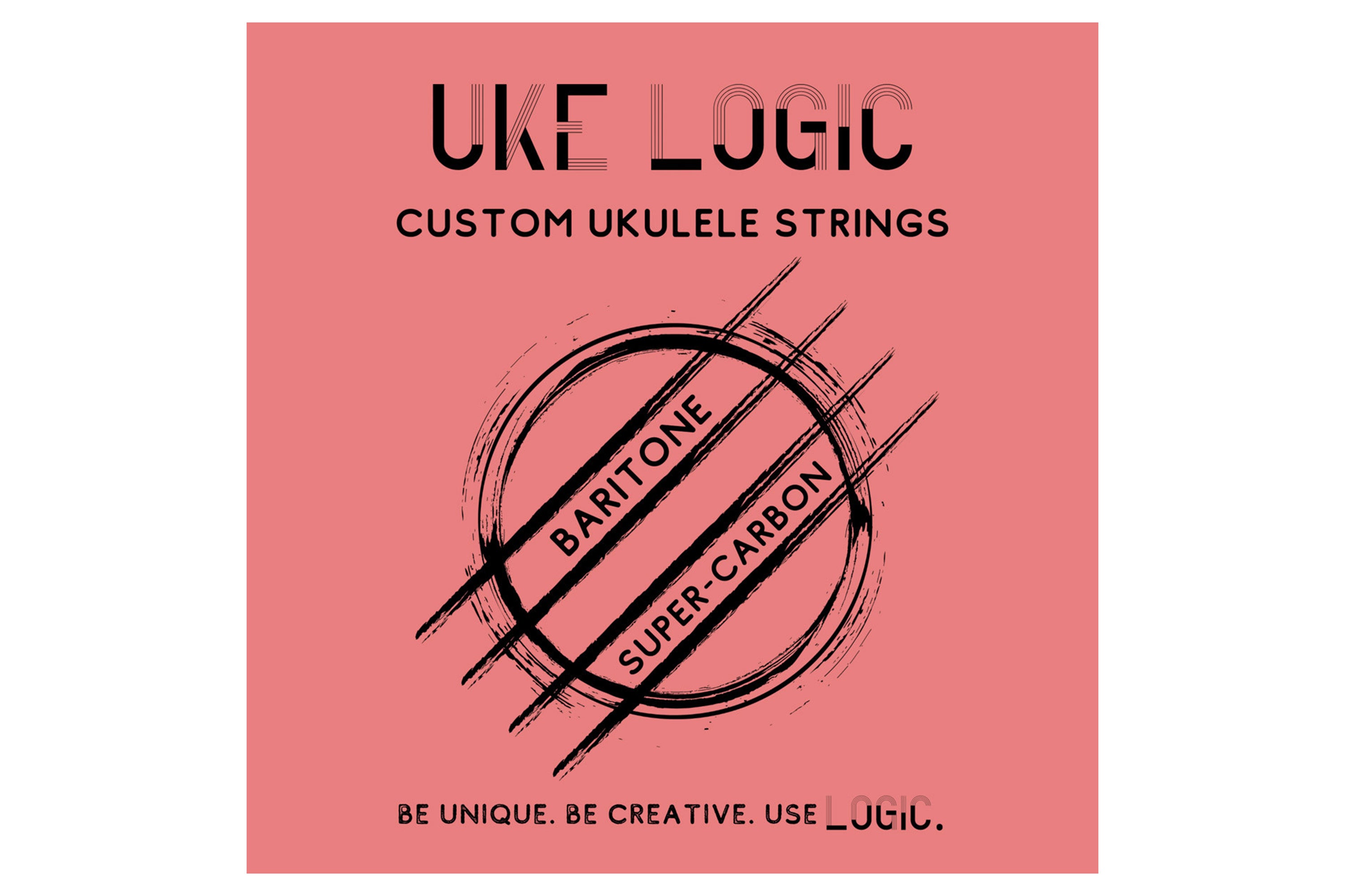 Uke Logic H-BLD-P Pink Fluorocarbon Hard Tension Custom Baritone Ukulele Strings - Low D