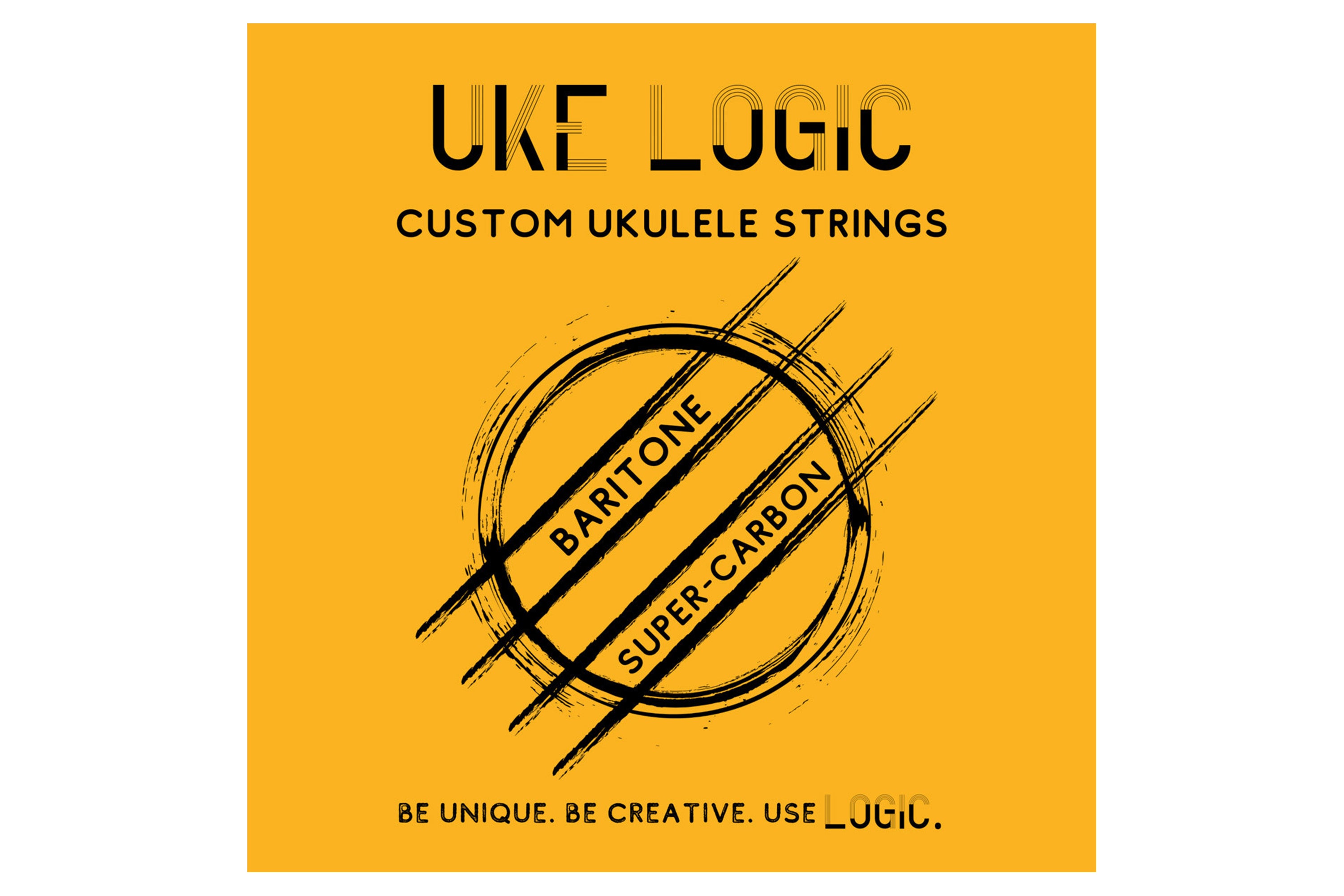 Uke Logic H-BSW4-P Pink Fluorocarbon Hard Tension Custom Baritone Ukulele Strings - Smoothwound Low D