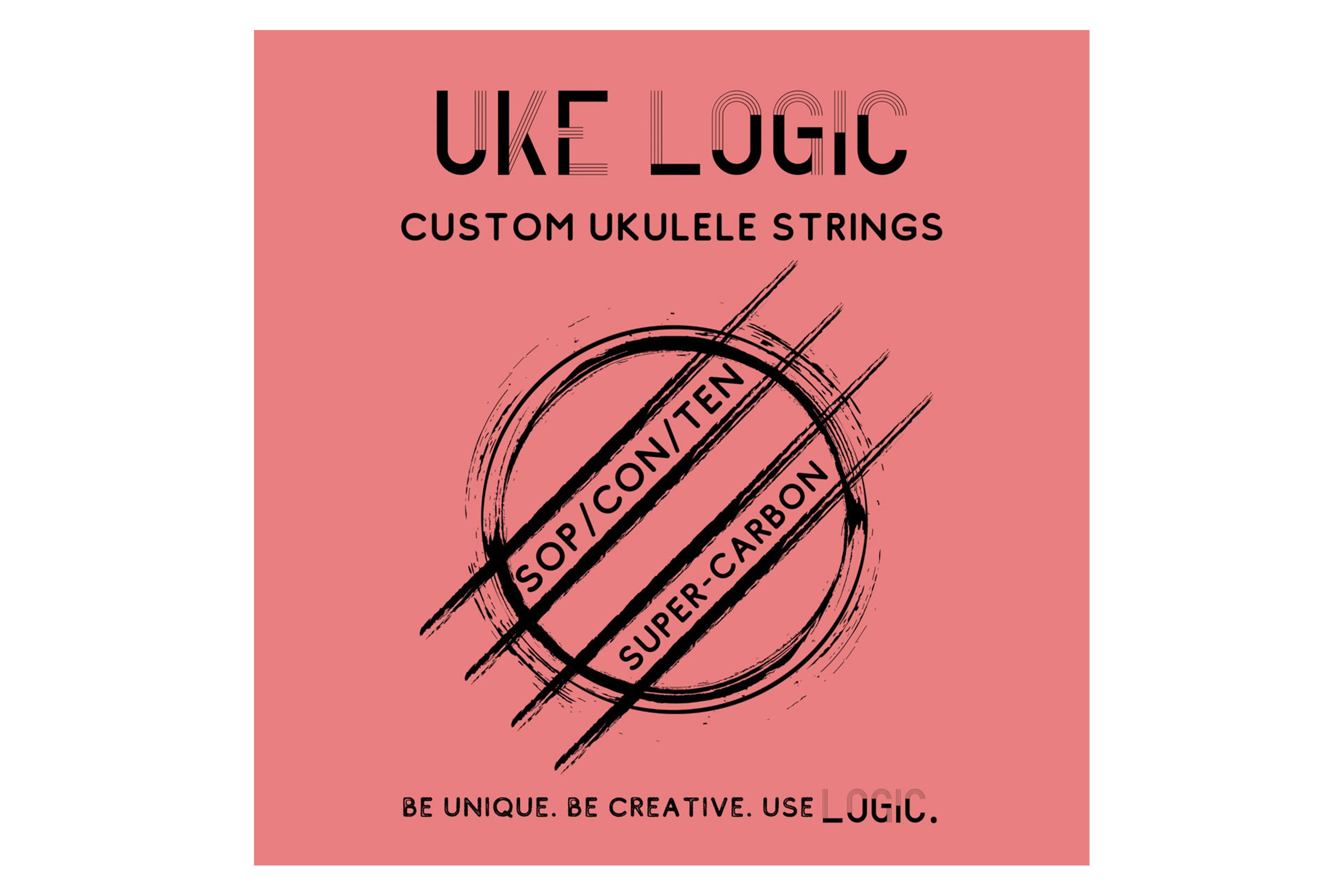 Uke Logic H-HG-P Pink Fluorocarbon Hard Tension Custom Ukulele Strings - High G